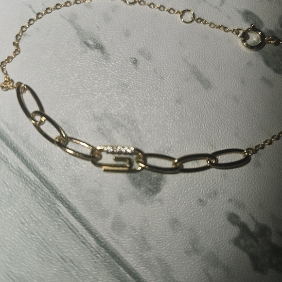 NWT Pavé Safety Pin Paperclip Bracelet By Adina Eden - Picture 5 of 7